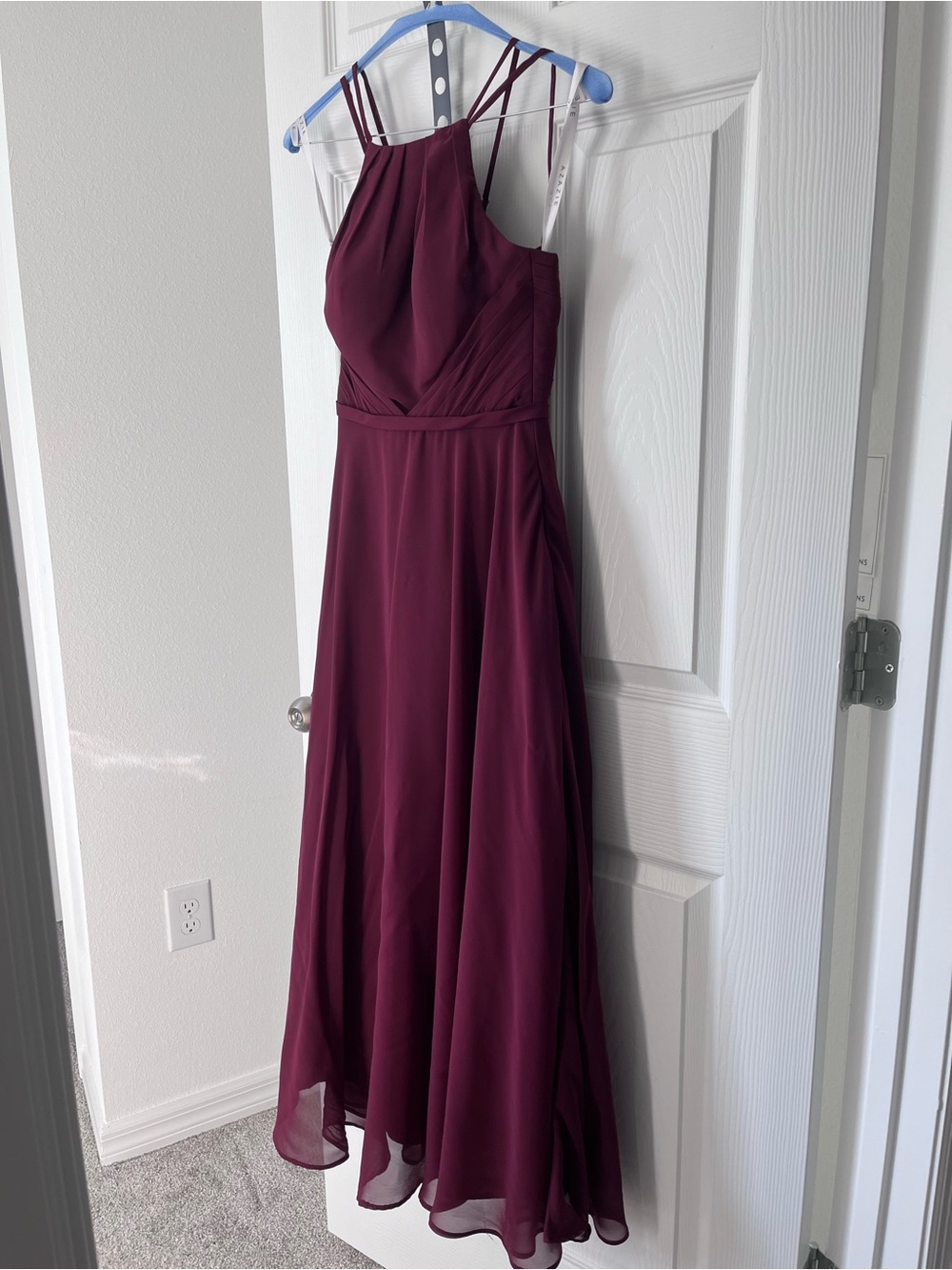 Azazie Wine High-Neck Maxi Dress